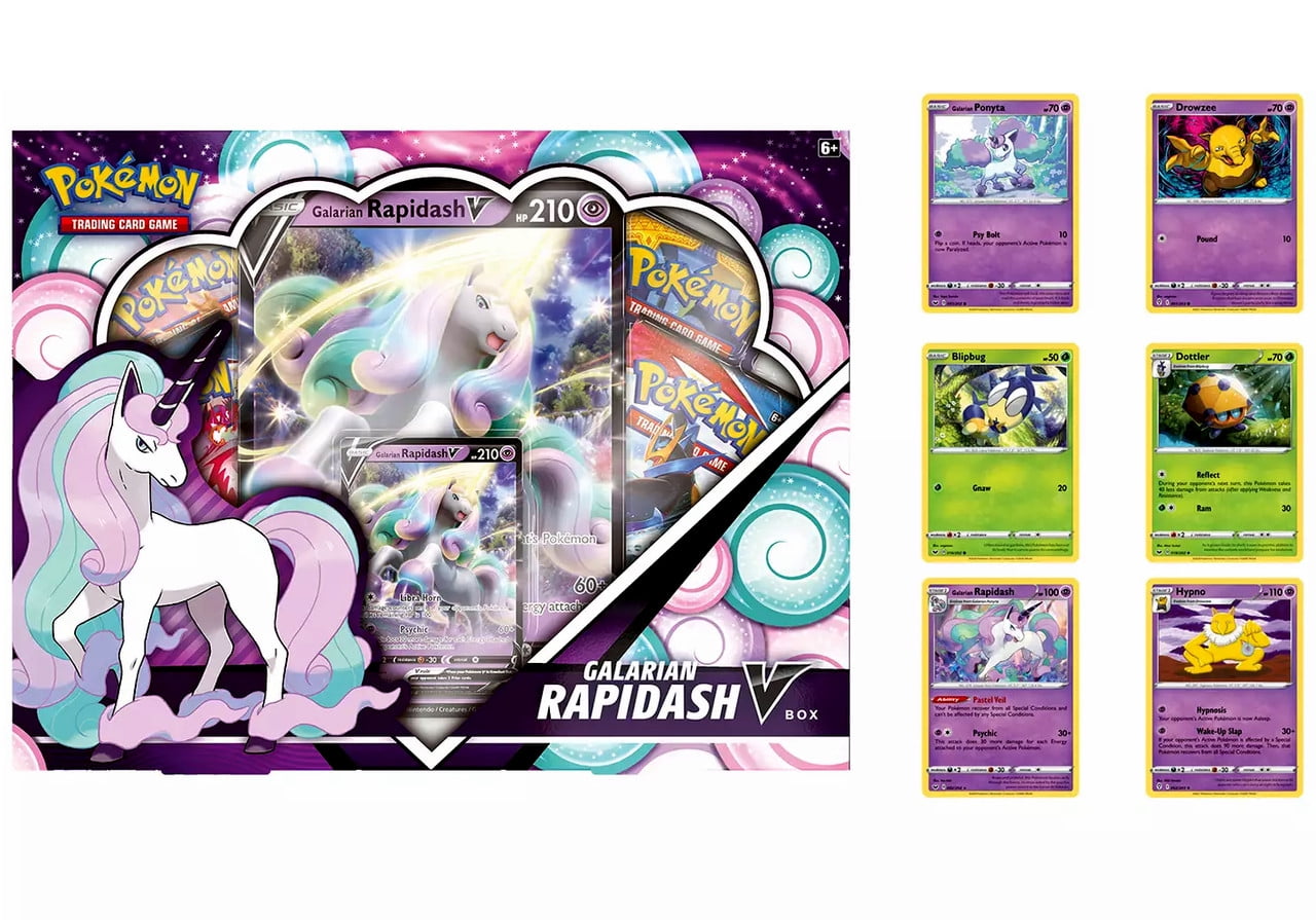 Pokémon Galarian Rapidash V Box + 6 Promo Cards + 4 TCG Booster Packs -  Walmart.com