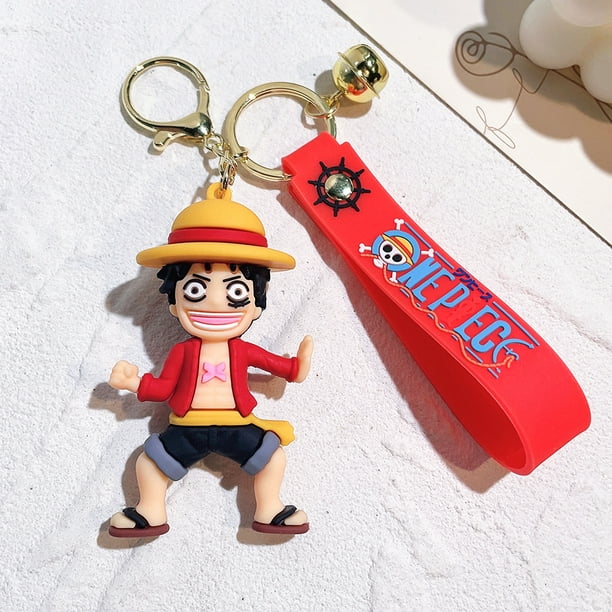 LLavero de Anime de una pieza para niños, juguetes colgantes de silicona, Luffy, Sauron, Chopper, lindo coche, regalos de cumpleaños