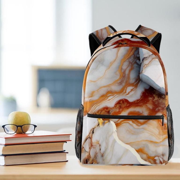 Lightweight Backpack Marble Texture School Bag Travel Laptop  display picture 2