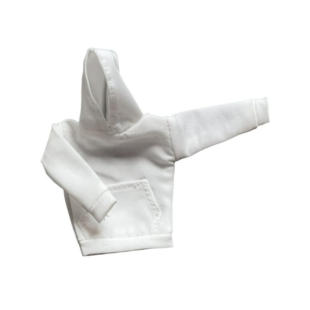 Sudadera con capucha a escala 1/12 para mujer, ropa para figuras femeninas de 6 pulgadas, modelo de muñeca Blanco