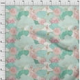 thumbnail image 4 of oneOone Silk Tabby Light Blue Fabric Asian Japanese Floral Dress Material Fabric Print Fabric By The Yard 42 Inch Wide, 4 of 5