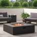 thumbnail image 1 of 50000 BTU Outdoor Square MgO Propane Fire Pit Table with Tank Holder - Dark Gray, 1 of 10