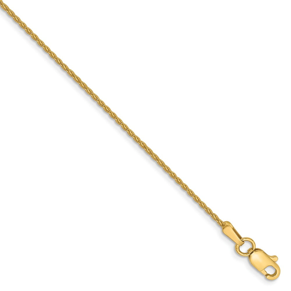 14K Gold 1.2mm Round Wheat Chain Anklet Jewelry 10 14K Gold 1.2mm Round Wheat Chain Anklet Jewelry 10