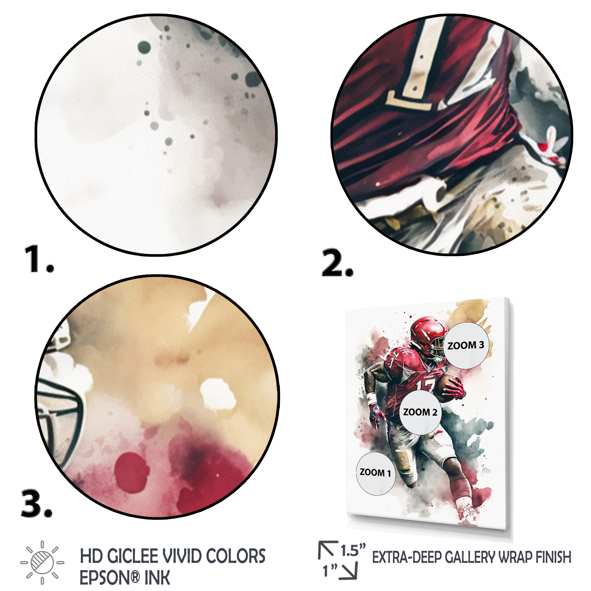 Designart Football Player On Field II Canvas Wall Art