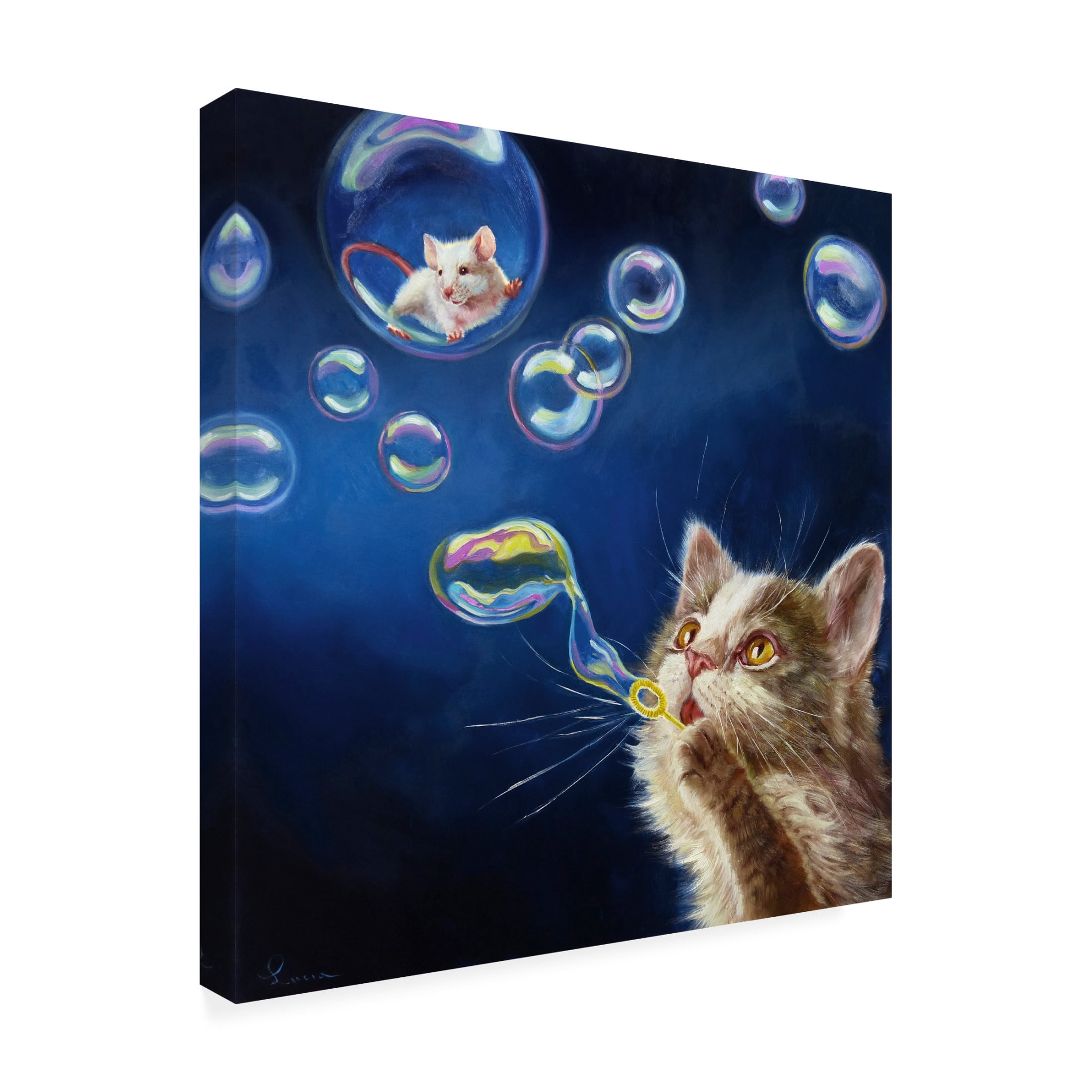 Canvas Wall Art - Lucia Heffernan 'Blowing Bubbles' Wall Art for Living Room, Bedroom, or Office Décor by Trademark Fine Art - 14 x 14 Inches