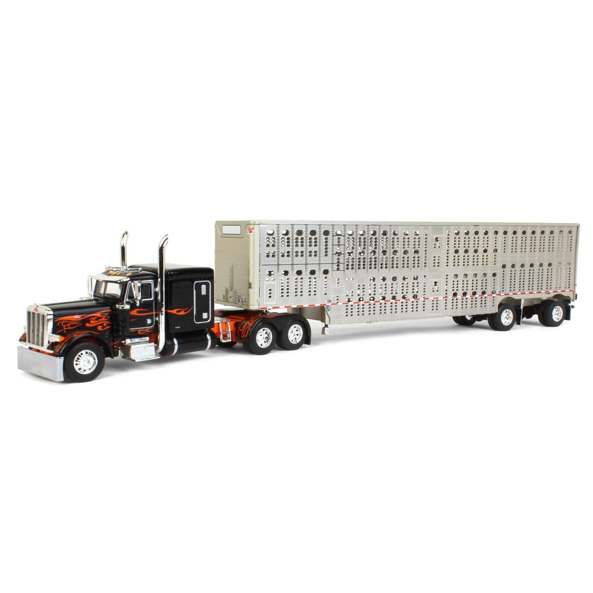 FLAT TOP LONG FRAME RED & WHITE STRIPE DCP FIRST GEAR 1/64 SCALE 379 PETERBILT