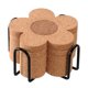 thumbnail image 1 of ckepdyeh - Juego de 6 posavasos bonitos para bebidas, absorbentes y reutilizables, posavasos de corcho de 4 pulgadas con forma de flor para café, taza de té, 1 of 7