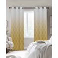 thumbnail image 3 of Morocco Yellow Blackout Curtains, Light Blocking Print Window Curtains, Geometric Abstract Plaid Gradient Thermal Insulated Window Drapes for Living Room Kitchen Cafe 2 Panels, 55"W x 39"L, 3 of 9
