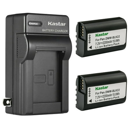Kastar 2-Pack Battery and AC Wall Charger Replacement for Panasonic DMW-BLK22 Lithium-Ion Battery  Panasonic DMW-BTC15 Battery Charger  Panasonic Lumix DC-S5 DC-S5KK Mirrorless Digital Camera