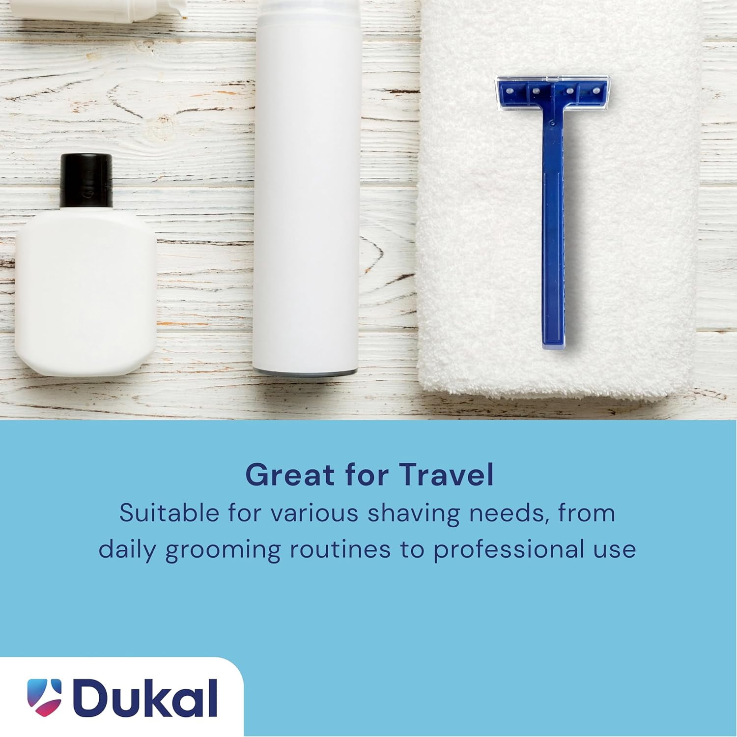 Dukal DawnMist Twin-Blade Disposable Razor, Blue Handle – Bulk Pack of 2000, Precision Shave for Smooth & Comfortable Grooming