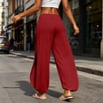 thumbnail image 6 of VV AVEORS Womens Wide Leg Sweatpants Cozy Casual Jogger Pants Baggy Elastic High Waisted Athletic Yoga Pants With Pockets Wine XL, 6 of 7