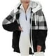 thumbnail image 2 of Sudadera con capucha y manga larga para mujer, informal, con cuello en V y cremallera, para exteriores y chaquetas, 2 of 7