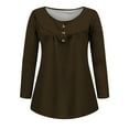 thumbnail image 4 of Yuyuzo Womens Fall Shirts Long Sleeve Casual Scoop Neck Buttons Ruffled Tunic Tops Flowy Blouses, 4 of 5