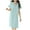 Light Blue, variant on Nightgowns for Women Cotton Built in Bra Mid Maternity Bathrobes V Neck Short Sleeve Pajamas Dress Sleepwear