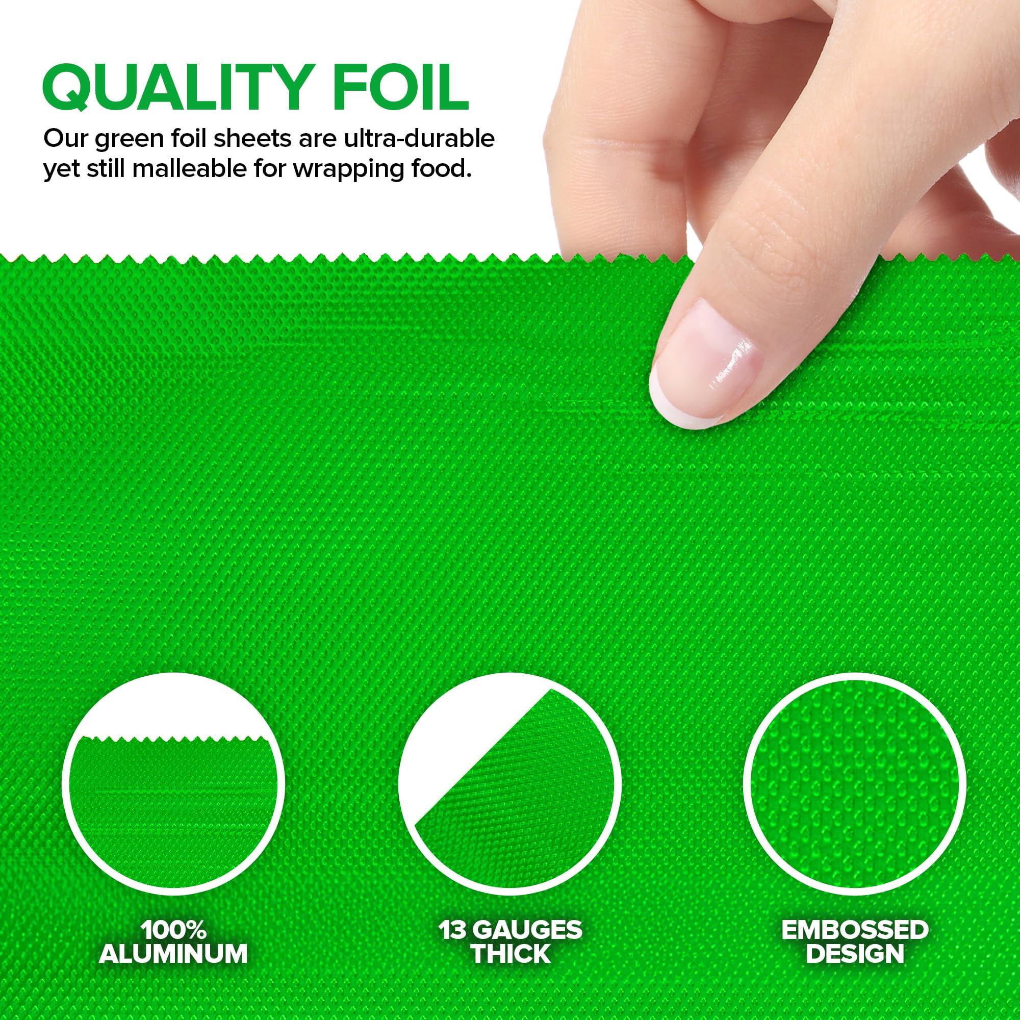200 Count 9 Inch Green Pre Cut Aluminum Pop Up Sheets for Restaurant Disposable Food Wrap for Burrito Hot Dog or Sandwich Stock Your Home