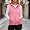 thumbnail image 2 of Ashirexll Womens Winter Coats, Womens Vests Outerwear, Solid Color Double Pocket Zipper Sleeveless Hooded Casual Fashion Outwear, 2 of 7