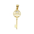 thumbnail image 2 of Wellingsale 14k Two 2 Tone White and Yellow Gold Hamsa Key Pendant (Size : 30 x 9 mm), 2 of 4