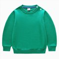 thumbnail image 4 of CAUYDY Girls Casual Crewneck Sweatshirts Long Sleeve Color Solid Loose Fit Fall Cute Pullover Tops(L101-Green,6-7 Y), 4 of 4