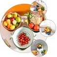thumbnail image 3 of Colador ligero Colador de plástico de doble capa Lavado de frutas y verduras Tazón Cesta de comida Colador de tazón de drenaje para arroz Vegetal Fruta. Afortunado Sencillez, 3 of 5