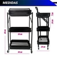 thumbnail image 2 of Carrito de servicio 3 niveles con llantas CHIC-FANTASY Negro de Acero 1 pieza, 2 of 5