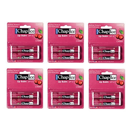 Chap Ice Lip Balm - Soothes, Protects and Moisturizes - 12 sticks