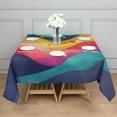 thumbnail image 3 of Colorful Tie Dye Mountain Pattern Square Tablecloth,Waterproof Square Table Cover,Wipeable Spillproof Washable Table Cover for Home Kitchen Party Decor 42"X42"(107x107cm), 3 of 6