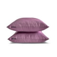 thumbnail image 5 of The HomeCentric Luxury Lumbar Pillow Cover Lilac Pack Of 2, 20"x54" (50x135 cm) Art Silk Plain & Solid Oblong Pillow Cover, Solid Modern Style - Lilac Luxury, 5 of 5