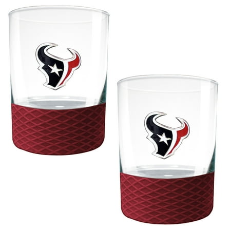 Houston Texans 2-Pack 14oz. Rocks Glass Set with Silcone Grip