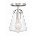 thumbnail image 5 of Crystorama Voss 1 Light Polished Nickel Semi Flush Mount - 5.75"W x 9.25"H x 5.75"D, 5 of 11
