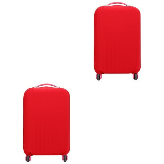 FENGGUIQU High Elasticity Red Luggage Protector Easy Access Handles Dirt Scratch 2Pcs