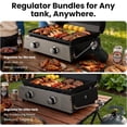 thumbnail image 6 of Flat Top Gill, Outdoor Griddle 22” Tabletop Gas Griddle with Hood for Outdoor Camping Tailgating (24000 BTU, 2 Burner, Carbon Steel Plate), 6 of 9
