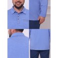 thumbnail image 7 of DARING DIVA Men's Big Tall Chest Pocket Long Sleeve Business Polo Shirt 3XL Blue, 7 of 7