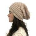 thumbnail image 2 of Resicozy Winter Hats for Womens Oversized Warm Solid Color Knitted Hat Style Stretch Fashion Ribbed Khaki 18 In, 2 of 4