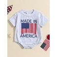 thumbnail image 2 of Suealasg 4th of July Baby Boy Romper Short Sleeve Round Neck Flag Print Bodysuit Jumpsuit Newborn Summer Cute Playsuit Clothes, 2 of 8