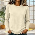 thumbnail image 6 of yillto Womens Long Sleeve Shirts Cotton Crewneck Basic Tees Tops Soft Comfy Solid Color Tshirts, 6 of 7