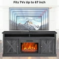 thumbnail image 6 of Electric Fireplace, Fireplace TV Stand for Television up to 67" Heater TV Stand, Freestanding Electric Fireplace Heater, Adjustable Flame, Fireplace Insert with Remote Control & Storage Cabinets, 6 of 7