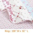 thumbnail image 2 of Cotton Real Patchwork Pink Floral Bedspread, Cottage Chic Reversible Quilt Bedding Set, Coverlet for Bedroom, Guest Room, Home, Apartment, Dorm, Wild Rose, King - 3 Piece, 2 of 5
