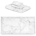thumbnail image 2 of GZHJMY 3D Beautiful White Marble Print Soft Luxury Decorative Set of 3 Towels, 1 Bath Towel+1 Hand Towel+1 Washcloth, Multipurpose for Bathroom, Hotel, Gym, Spa and Beach, 2 of 5