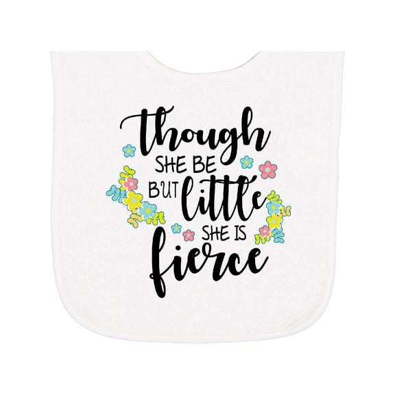 Inktastic Though She Be but Little She is Fierce Shakespeare Baby Terry Cloth Bib