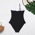 thumbnail image 5 of Yajing Women with Pad Without Support Cutout High Waist Color Strap Bikini Black Xxl Tummy Control Swimsuits for Women, 5 of 9