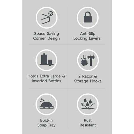 Better Homes & Gardens Tension Pole Shower Caddy, Resists Rust, 3 Tier Caddy, 5 - 9 ft, Matte Black