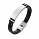 thumbnail image 1 of Pulseras de cuero multicapa Vnox para hombres y mujeres, brazalete personalizado informal de acero inoxidable con grabado personalizable Tan Jianjun unisex, 1 of 2