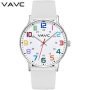 VAVC Nurse Watch Women with 12 Color Numerals Big Dial 40MM Easy to Read for Female Teen
