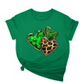 thumbnail image 3 of Inverlee Happy St Patrick's Day Tshirts Women 2025 Lucky Four Leaf Clover Graphic T Shirts Oversized Short Sleeve Shirts Blouses Irish Outfit Crew Neck Holiday T-shirt Tops, 3 of 6