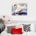 thumbnail image 5 of ARISTURING Swan Canvas Wall Art Antique Swan Picture Watercolor Swan Painting Pink Swan Poster for Living Room Decor Moody Vintage Swan Print Pink Animal Bathroom Wall Art  20x16in, 5 of 6