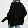 thumbnail image 4 of Womens Fall Fashion 2706 Fall Sweaters for Women 2023 Long Sleeve Crewneck Solid Color Women Knit Sweaters Pullover with Side Shirring, 4 of 7