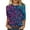 Purple, variant on Shirts for Women Thin Casual Crew Neck 3/4 Sleeve Sequin Print Comfortable Ladies Summer Tops Hot Pink S