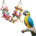 thumbnail image 4 of Juguete de columpio para pájaros, pájaros de madera, mascotas, pájaro colgante, juguete para masticar, juguete de madera para columpio para pájaros, lograr más, 4 of 8