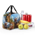 thumbnail image 4 of Pofeuu Snowy Mountain Photography Bear Print Lunch Bag Lunch Box Large Capacity Insulated Lunch Bag for Adult, Leakproof Reusable Lunch Tote Bags for Work, 4 of 5