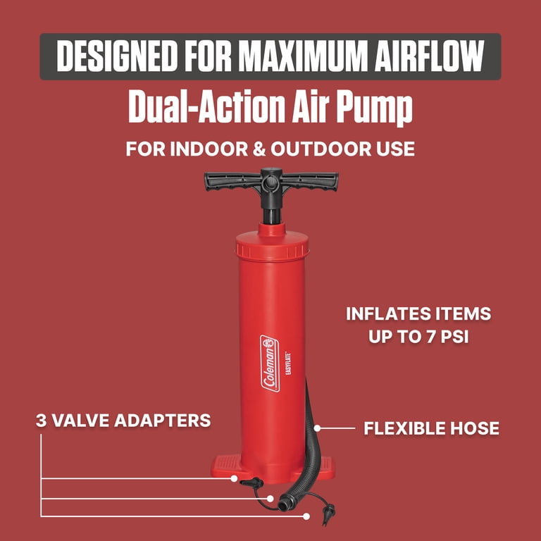お客Coleman INFLATORMAT/W SETⅡ REDとシングル Coleman, Air Pump, Dual-Action Manual, Inflates and deflates